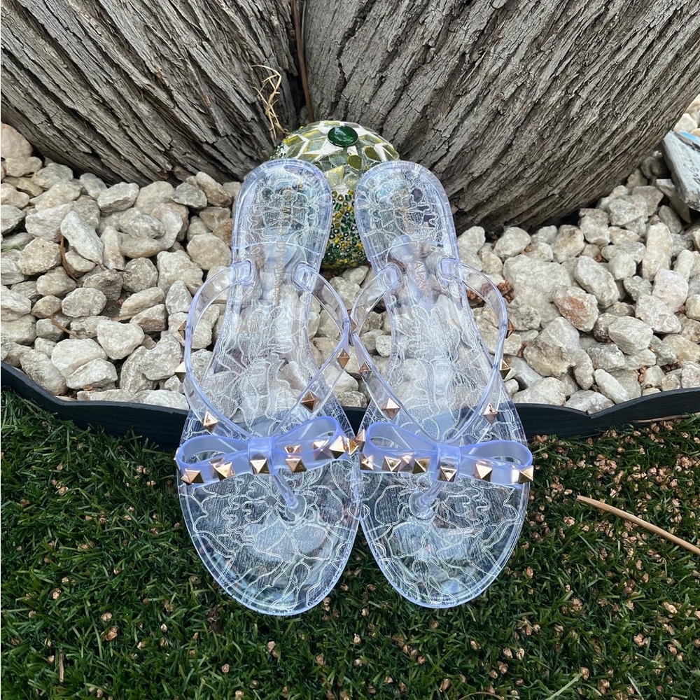 Bow clear sandals 🎀